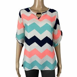 Rue 21 Multicolor Zig-Zag Striped Blouse